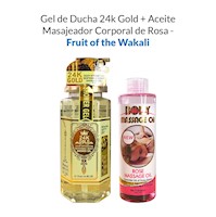 Gel de Ducha 24k Gold + Aceite  Corporal de Rosa - Fruit of the Wakali